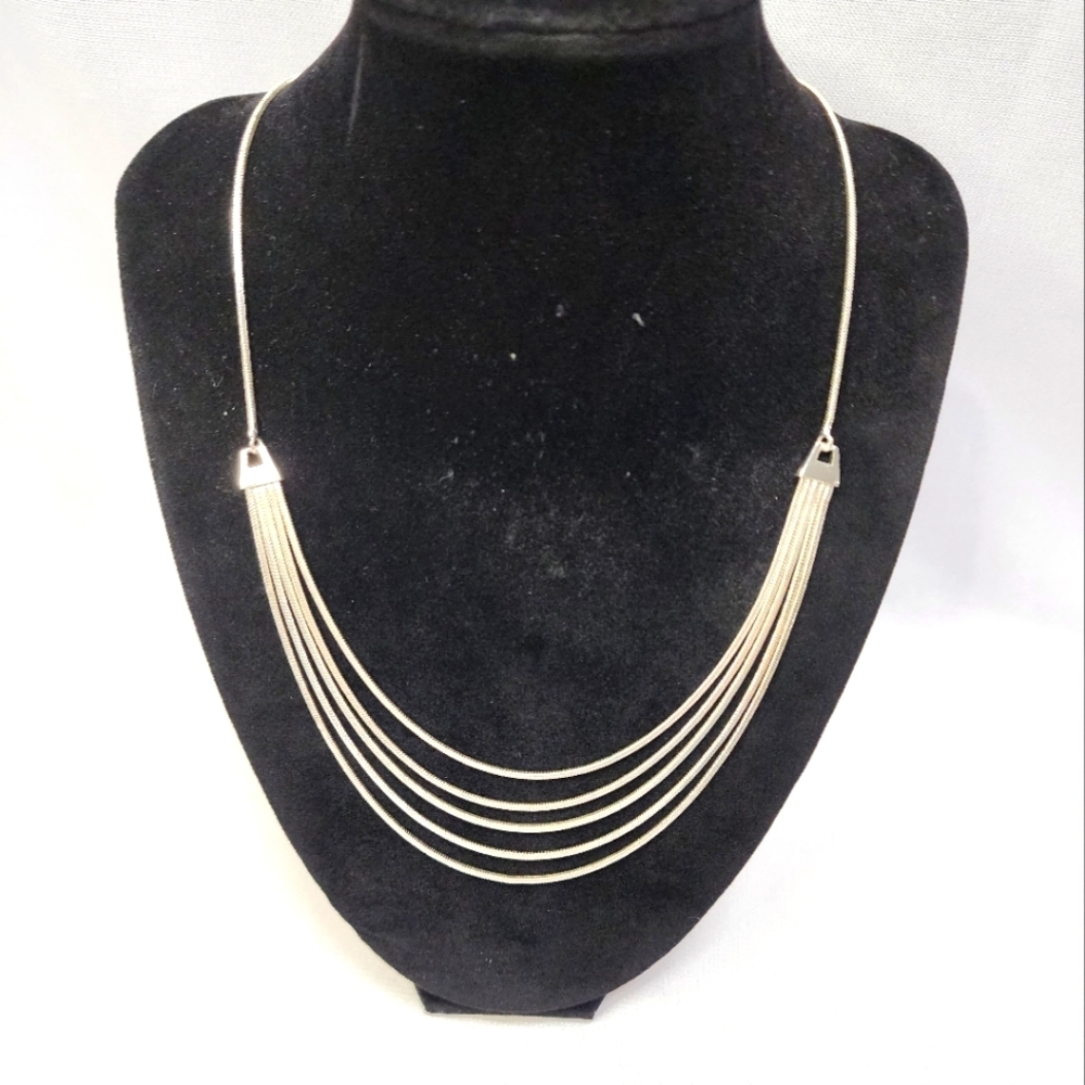 Apostrophe Multi-Strand Silver Necklace